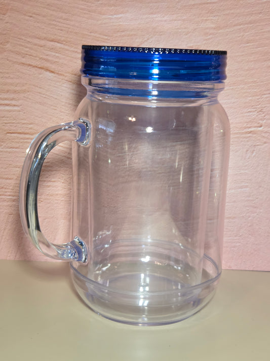24 oz Mason Jar Acrylic Snow Globe Tumbler Blank