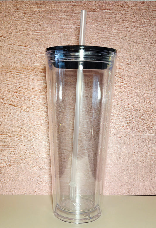 24 oz Tapered Acrylic Snow Globe Tumbler Blank