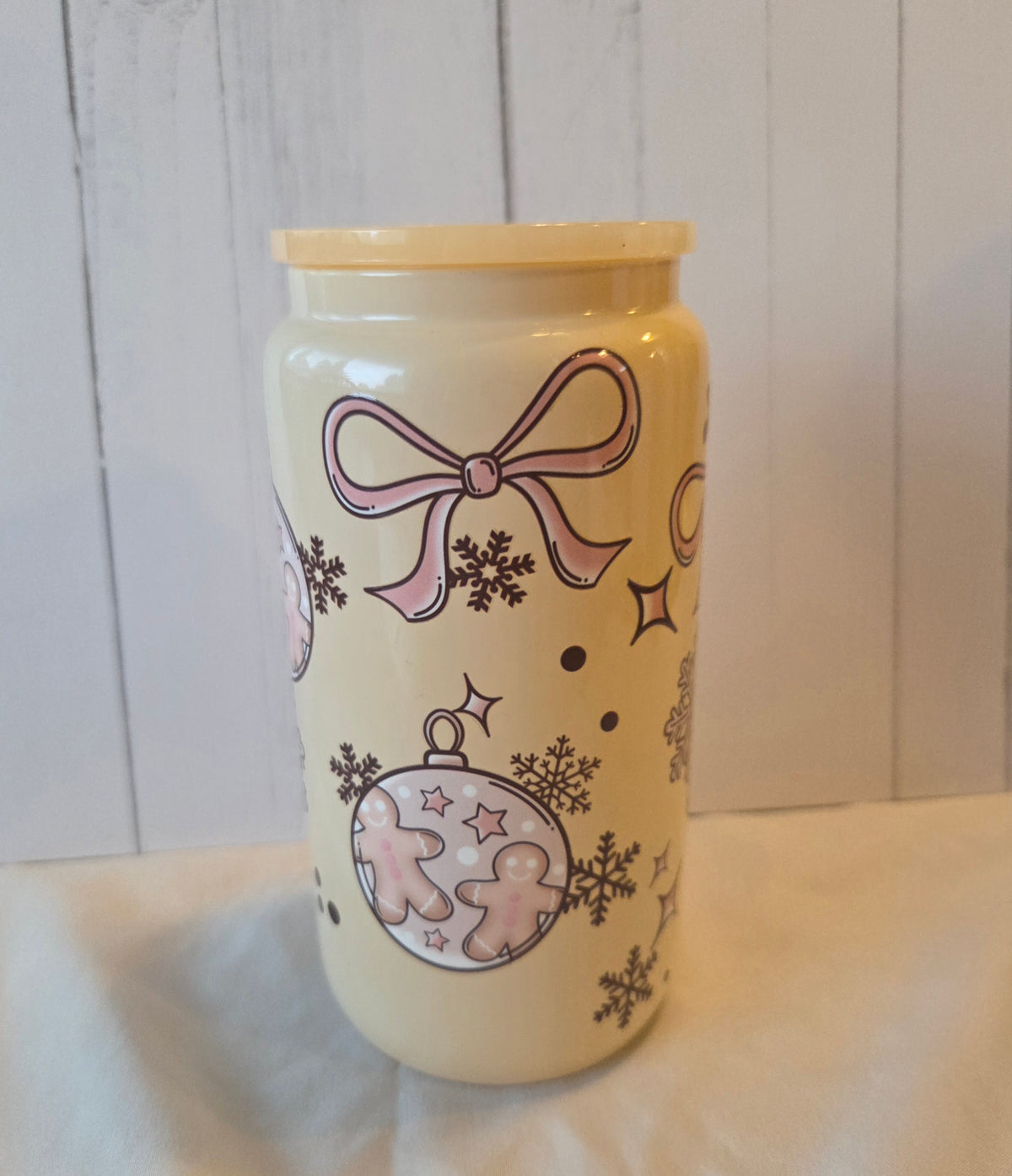 Christmas Pastel Glass Tumbler